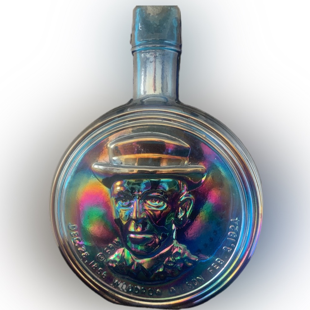 Vintage Wheaton Woodrow Wilson Iridescent First Edition Bottle League of Nations